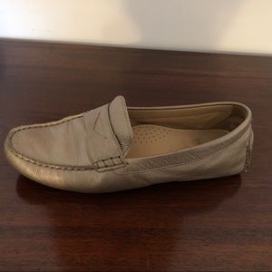 Gold Cole Haan driving shoes